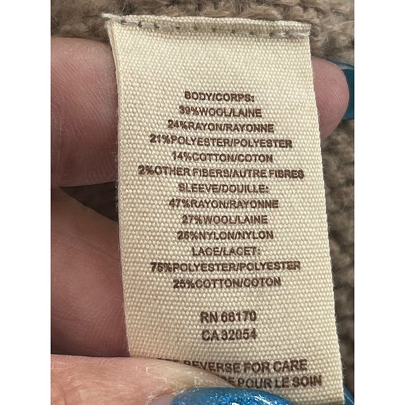 Free People Knit Wool Buttoned Womens Cardigan Tan Size PSmall - Picture 7 of 10